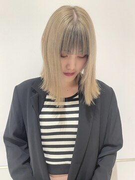 ロンドメリア 天神大名店(Lond Melia) ★ミディアムヘア暗めカラーグランマッシュデザインカラー艶髪★