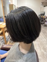 マーズ エナックヘアー(Mars enak hair) ストレートパーマ/黒髪ボブ/ツヤ髪/上品大人ショート/縮毛矯正