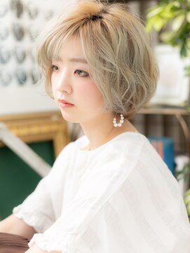 カバーヘア イヴ 戸頭店(COVER HAIR EVE) ★インナーカラーホワイトベージュボブパーマ10代20代30代★10