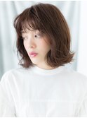 大人かわいい前髪パーマくびれAラインボブm古河20代30代40代
