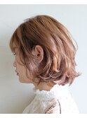 ベージュ#外ハネボブ#ダブルカラー#レイヤーカット#ブリーチ