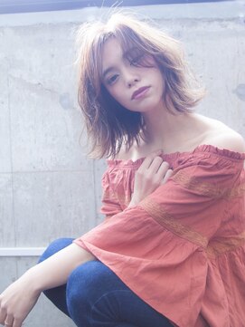 ジェニーバイメノン(JENNIE by Menon) ショコラベージュ外ハネカール　ボブウルフ　前髪