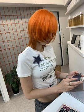 ペレ 渋谷(PELE) デザインカラー/レイヤーカット/ウェットヘア/オリーブベージュ