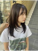 【あきら】セミロングミディアムレイヤーカットハッシュカット