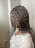 ハイライト 透明感 グレージュ