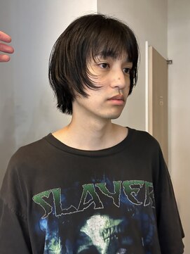 メゾンアクア 表参道(Maison ACQUA) =メンズボブ/ダークアッシュ/ニュアンスパーマ/メンズウルフ