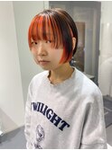 フェイスフレーミング/オレンジ/タッセルボブ/レイヤー