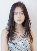 ロングレイヤー/20代30代大人かわいい/オリーブブラウン