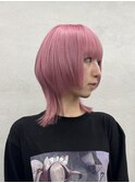 ペールピンク×中性ウルフ