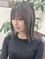 ベルヘアーデザイン 堺東(Belle hair Design)&nbsp;切りっぱなしボブグレージュオリーブアディクシーカラー堺東