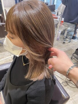 インナーカラーウルフカット/大人かわいい/小顔魅せ/ウルフ