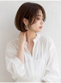 顔周りカット ブラウンカラー 20代 顔周りレイヤー 30代