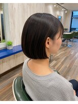 ルートヘア 辻堂店 まとまる艶ボブ前下がりボブ大人ボブ切りっぱなしボブナチュラル