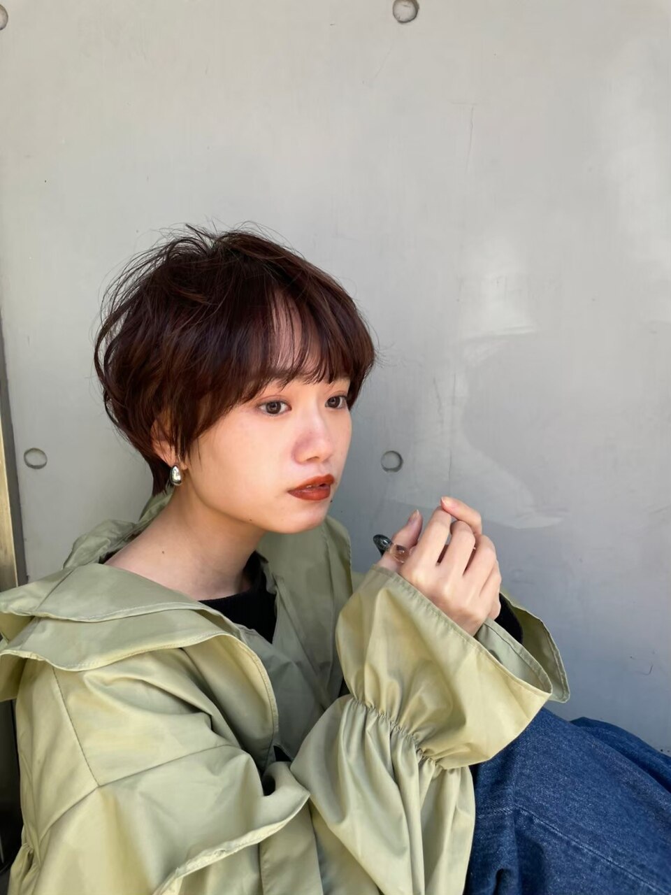 津田沼・丸みのあるブラウンショート：L293990318｜エクラートリュクス