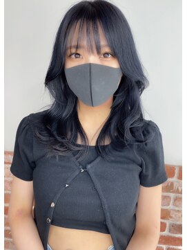 エニー 栄(Any) 【Any_藤田】韓国風くびれミディ×ブルーブラック