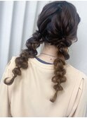 【池袋駅西口・ヘアセット】編みおろしツイン