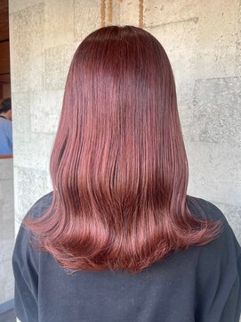 ミルヘアデザイン(mil hair design) ダブルカラーピンクベージュベージュカラーケアブリーチレイヤー