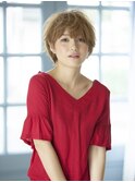 デザインカラー/シルキーベージュ/グレージュカラー/斜めバング