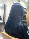 10代20代30代ブルーブラックブリーチくすみカラー【上野】