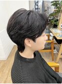 韓国マッシュセンターパート×毛流れニュアンスパーマ[メンズ]