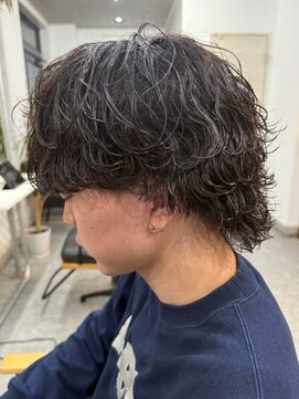 フゥ 宇都宮(FeU) 栃木メンズパーマメンズカットセンターパートメンズマッシュ緩め