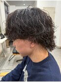 栃木メンズパーマメンズカットセンターパートメンズマッシュ緩め