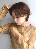 博多/髪質改善/ミルクティーアッシュ♪フェザーショートパーマd