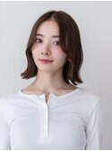 大人かわいい前髪セシルカットココアブラウンフリンジウェーブ
