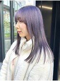 ペールピンクブロンドシルバーホワイトベージュ顔周りレイヤー