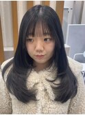 韓国風　前髪カット　艶髪　くびれ巻き　サイドバング