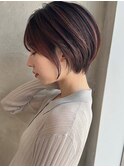 みね似合わせショートボブ30代40代50代前下がり小顔新宿丸顔面長