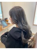 ロング×王道グレージュカラー