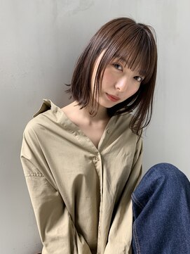 ミィ 表参道(mee.) 【mee.】ブチ　透けるオシャレ外はねミディアム