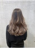 シフォンピンク×グレージュ グラデーション