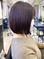 ヴェイン 渋谷(vain)&nbsp;大人ボブ オレンジブラウン 簡単スタイリング◎