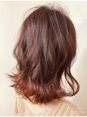 暖色カラーレッドブラウン髪質改善
