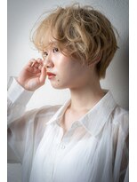 カバーヘア ブリス 戸田公園西口店(COVER HAIR bliss)&nbsp;透明感ハイトーンカラーひし形マッシュパーマv戸田公園10代20代