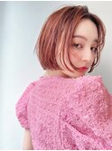 ブリーチグレージュベージュショートボブショートレイヤー学割