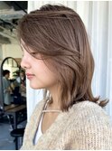 切りっぱなし/ボブ/ベージュ