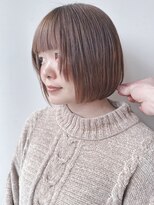 モリオ(morio)&nbsp;=透明感顔周りレイヤーボブ切りっぱなしボブ耳かけボブ30代40代