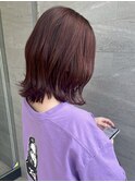 ミディアムボブくびレイヤーブリーチなしダブルカラー