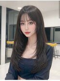 三宮 韓国レイヤーカット ダークグレージュ