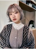 【ホワイトベージュ×ボブ】#ケアブリーチ#ハイライト#髪質改善