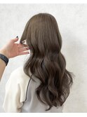 韓国顔まわりレイヤーxマットベージュカラー