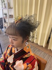 造作髪飾り 卒業式ヘアセット