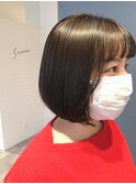 ボブ×ダークアッシュベージュ