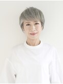 【えがお美容室】60代にオススメ◎スイッチカラーでグレイヘアに