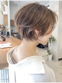 大人可愛い20代30代40代50代小顔ショートボブ丸みショートくびれ