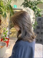 ヲタク(wotaku.)&nbsp;オリーブカラーグレージュ透明感カラーブリーチなしダブルカラー