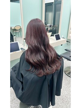 カノエ 防府田島店(canoe) ブリーチなしWカラー/顔周りレイヤー/ピンクブラウン/韓国巻き